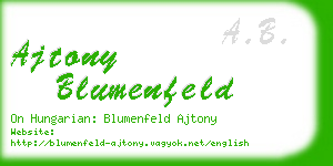 ajtony blumenfeld business card